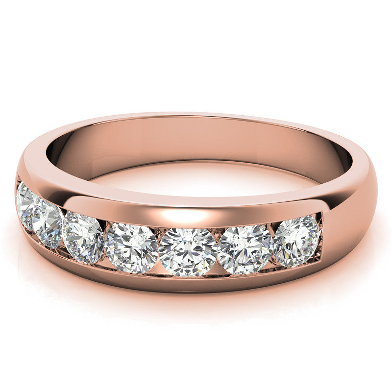 3.5mm Round Channel Mens Moissanite Ring