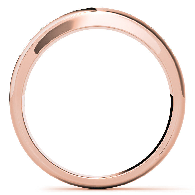3.5mm Round Channel Mens Moissanite Ring