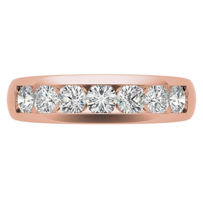 3.5mm Round Channel Mens Moissanite Ring