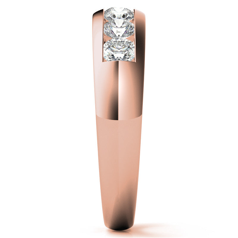 3.5mm Round Channel Mens Moissanite Ring