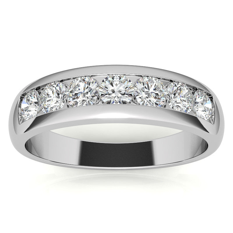 3.5mm Round Channel Mens Moissanite Ring