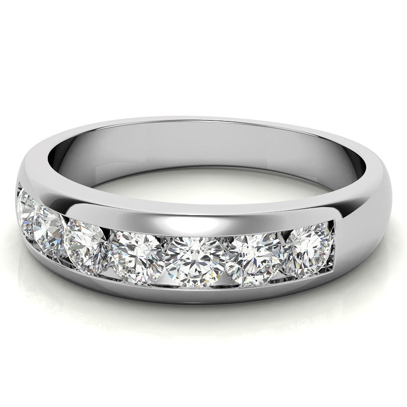 3.5mm Round Channel Mens Moissanite Ring