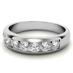 3.5mm Round Channel Mens Moissanite Ring