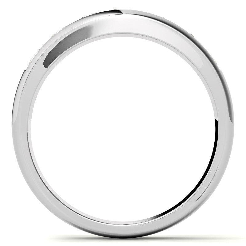 3.5mm Round Channel Mens Moissanite Ring