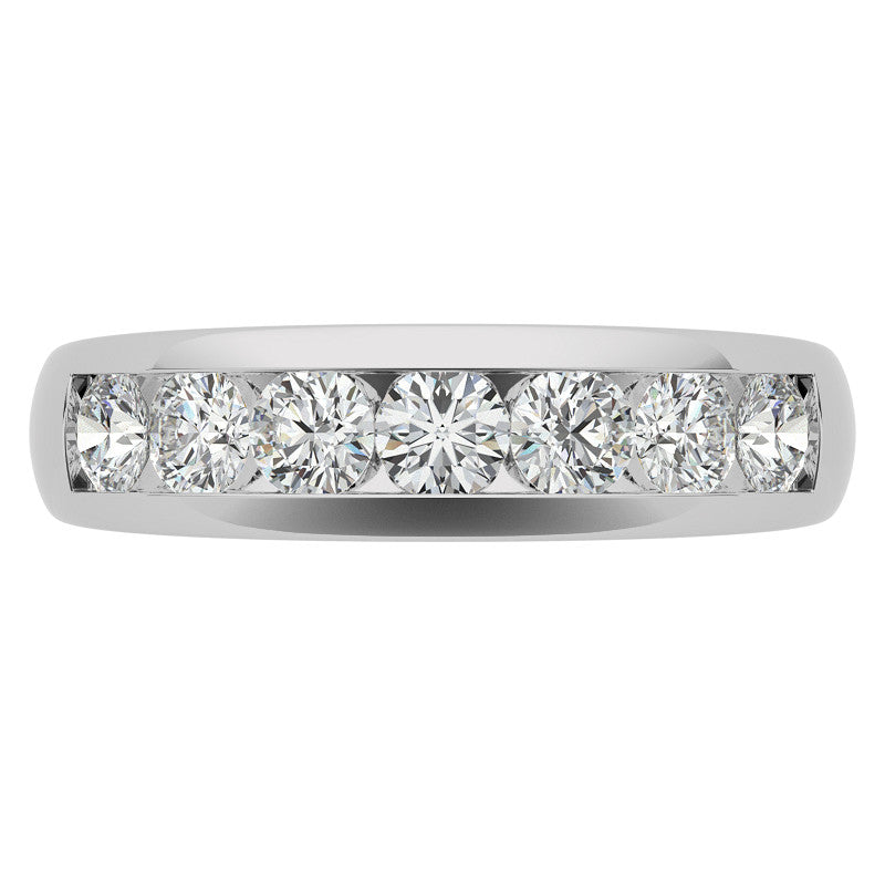 3.5mm Round Channel Mens Moissanite Ring