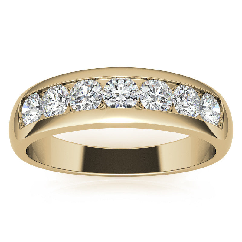 3.5mm Round Channel Mens Moissanite Ring