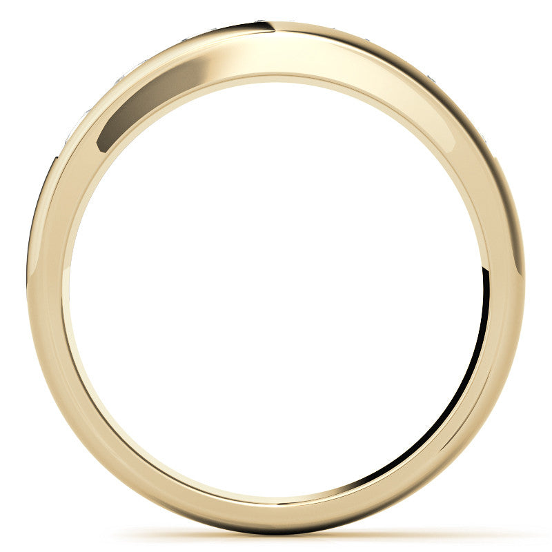 3.5mm Round Channel Mens Moissanite Ring