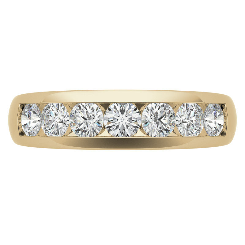3.5mm Round Channel Mens Moissanite Ring