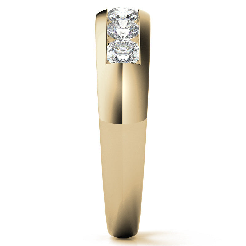 3.5mm Round Channel Mens Moissanite Ring