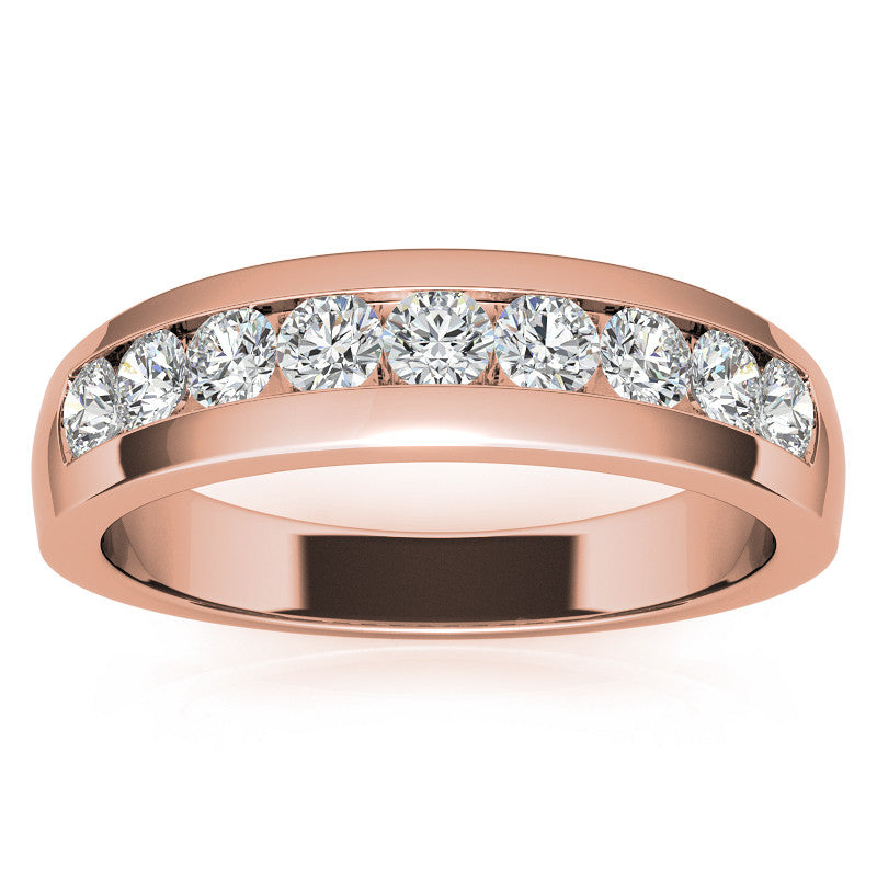 3mm Round Channel Mens Moissanite Ring
