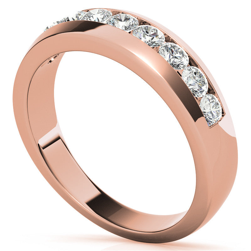 3mm Round Channel Mens Moissanite Ring