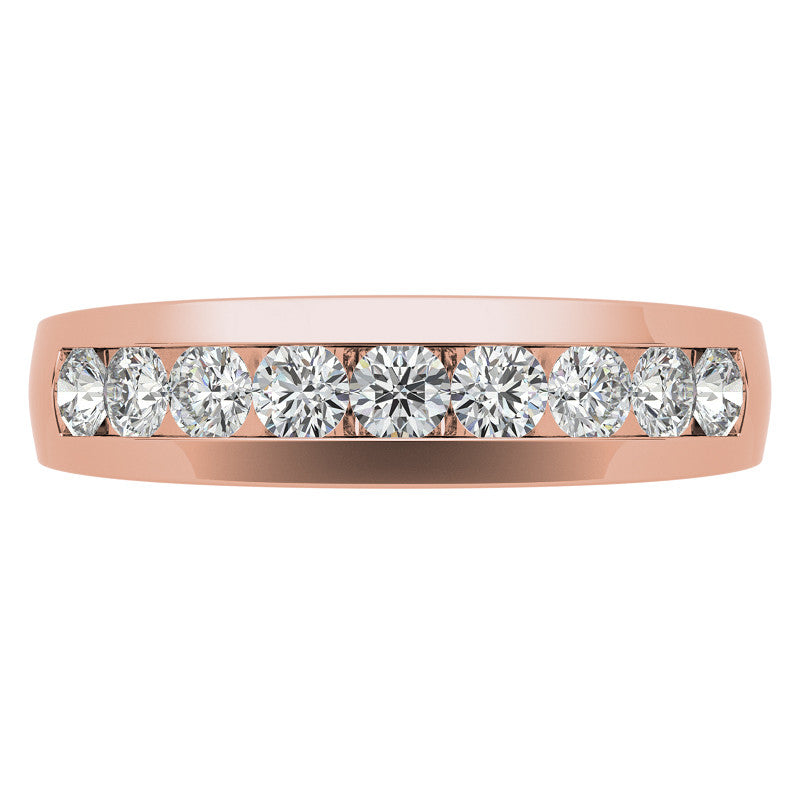 3mm Round Channel Mens Moissanite Ring