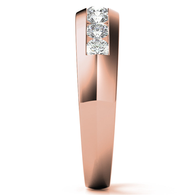 3mm Round Channel Mens Moissanite Ring