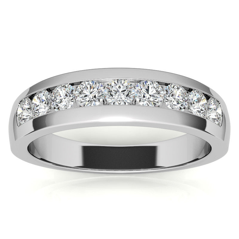 3mm Round Channel Mens Moissanite Ring