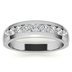3mm Round Channel Mens Moissanite Ring