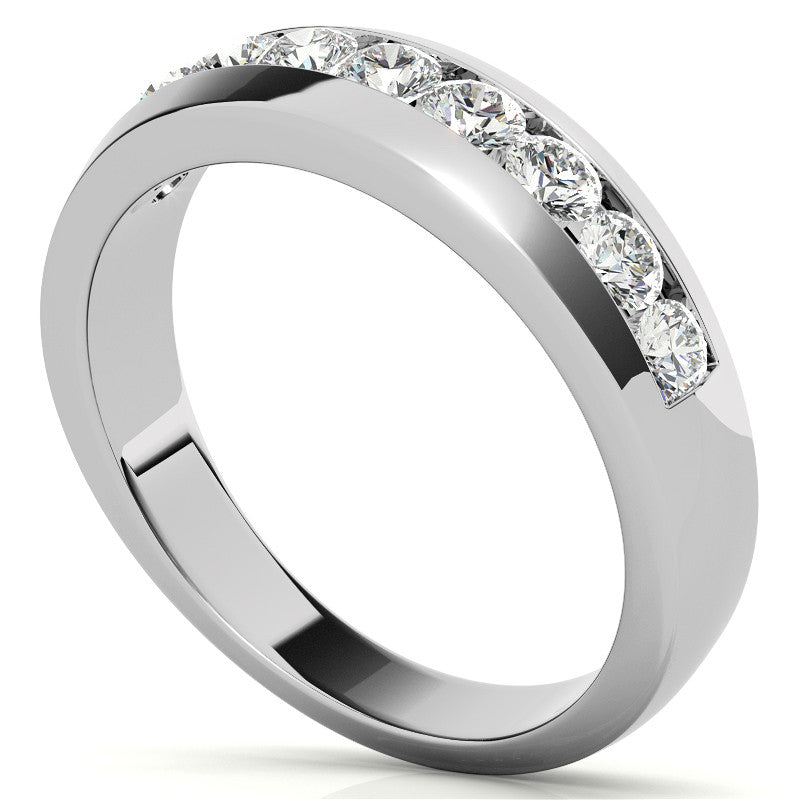3mm Round Channel Mens Moissanite Ring