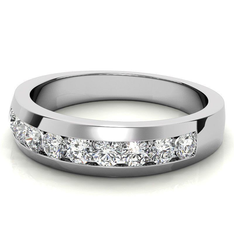 3mm Round Channel Mens Moissanite Ring