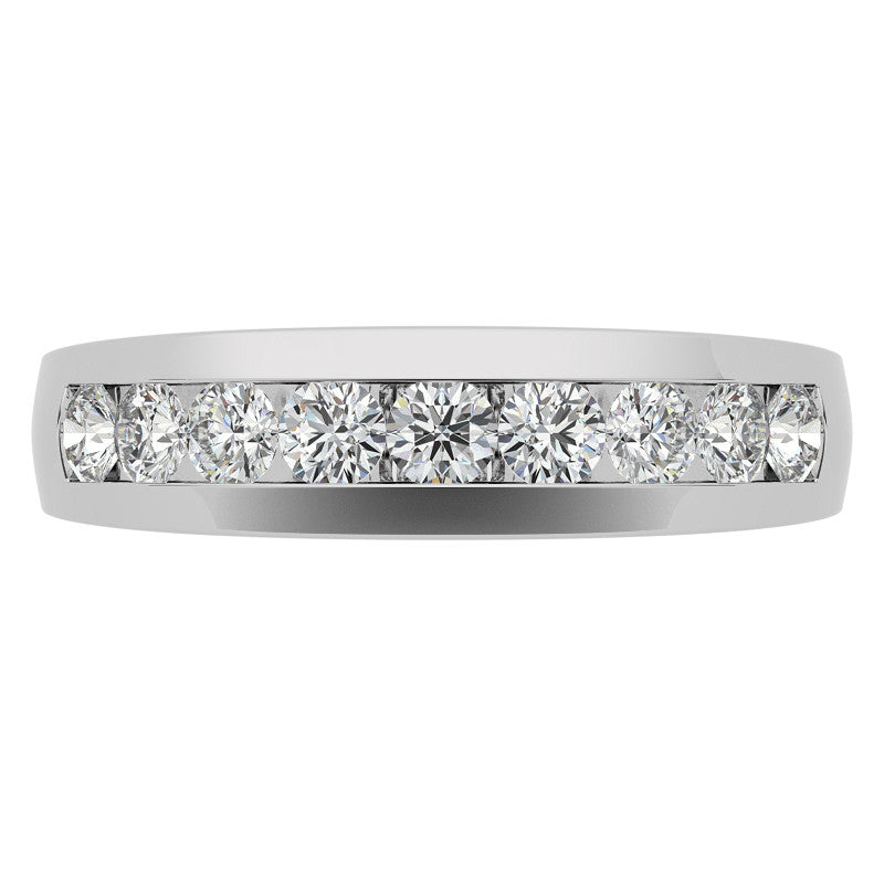 3mm Round Channel Mens Moissanite Ring