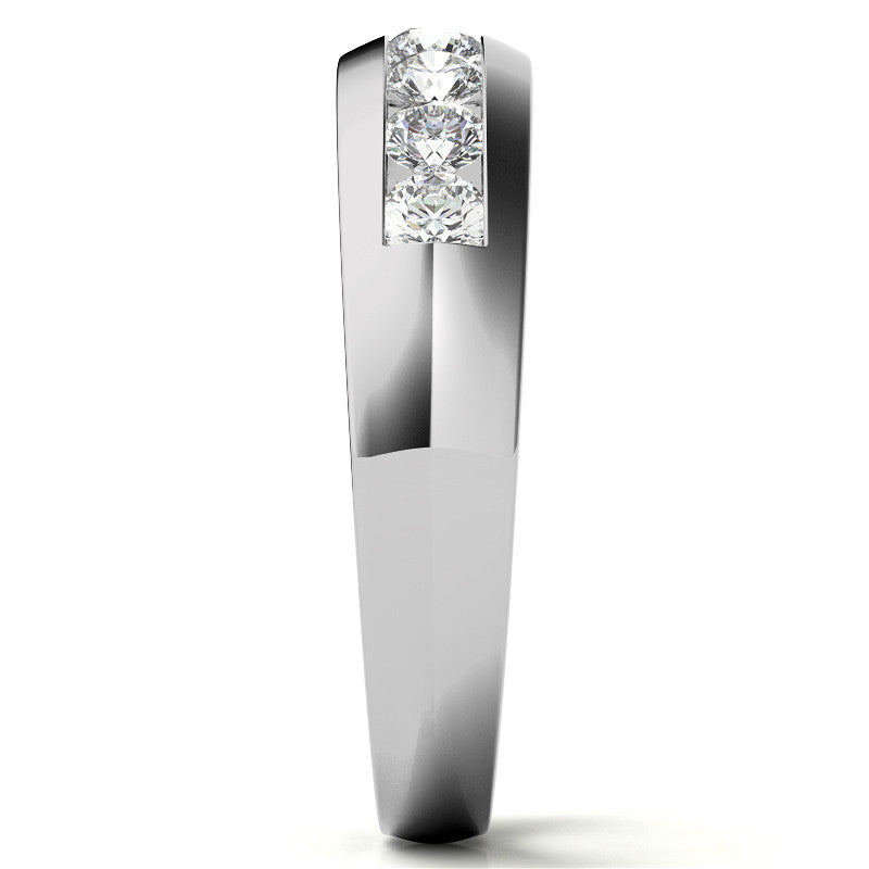 3mm Round Channel Mens Moissanite Ring