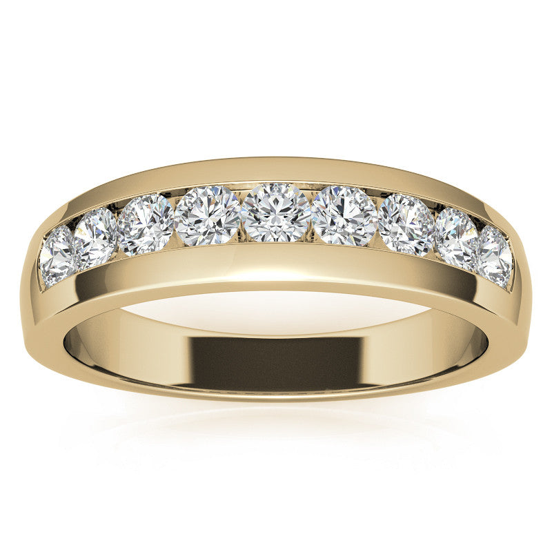 3mm Round Channel Mens Moissanite Ring