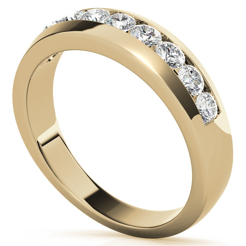 3mm Round Channel Mens Moissanite Ring