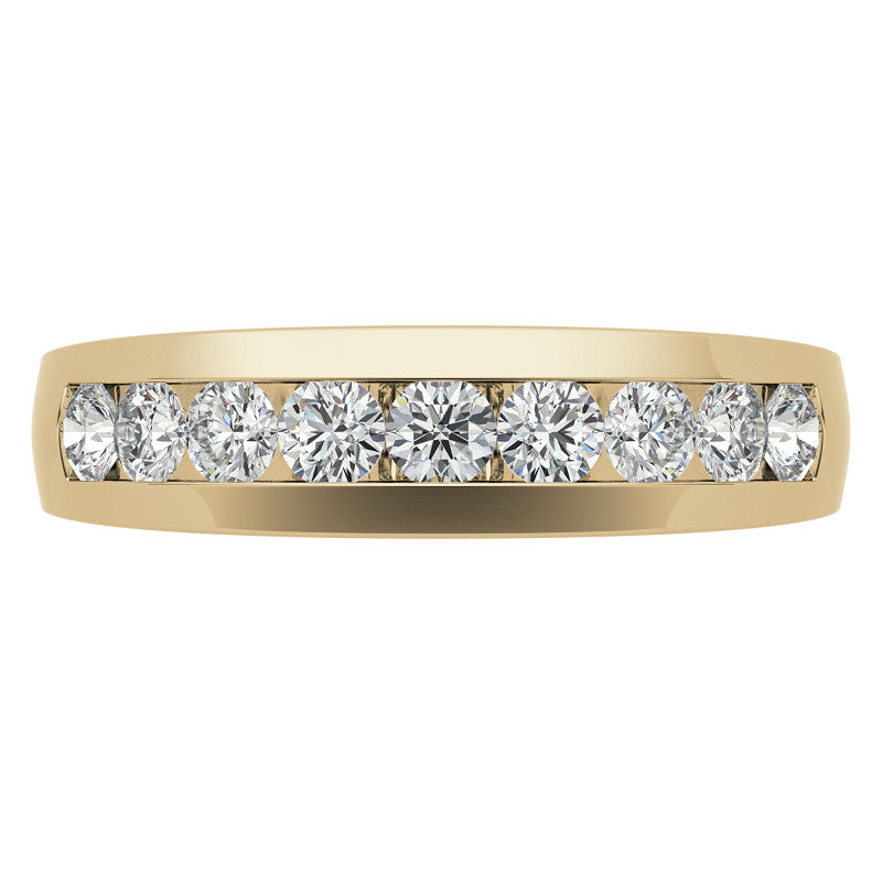 3mm Round Channel Mens Moissanite Ring
