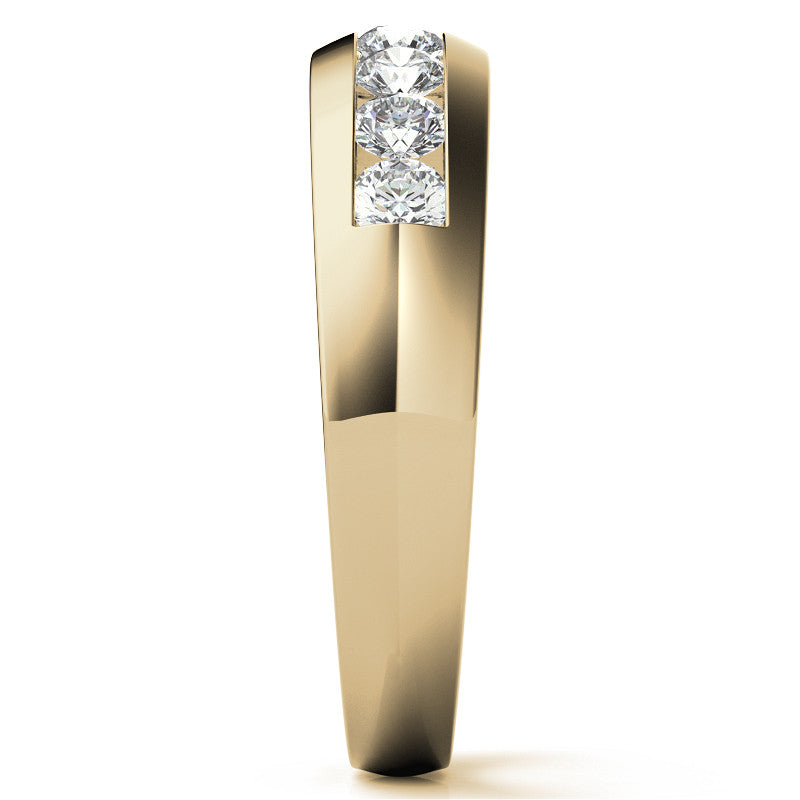 3mm Round Channel Mens Moissanite Ring