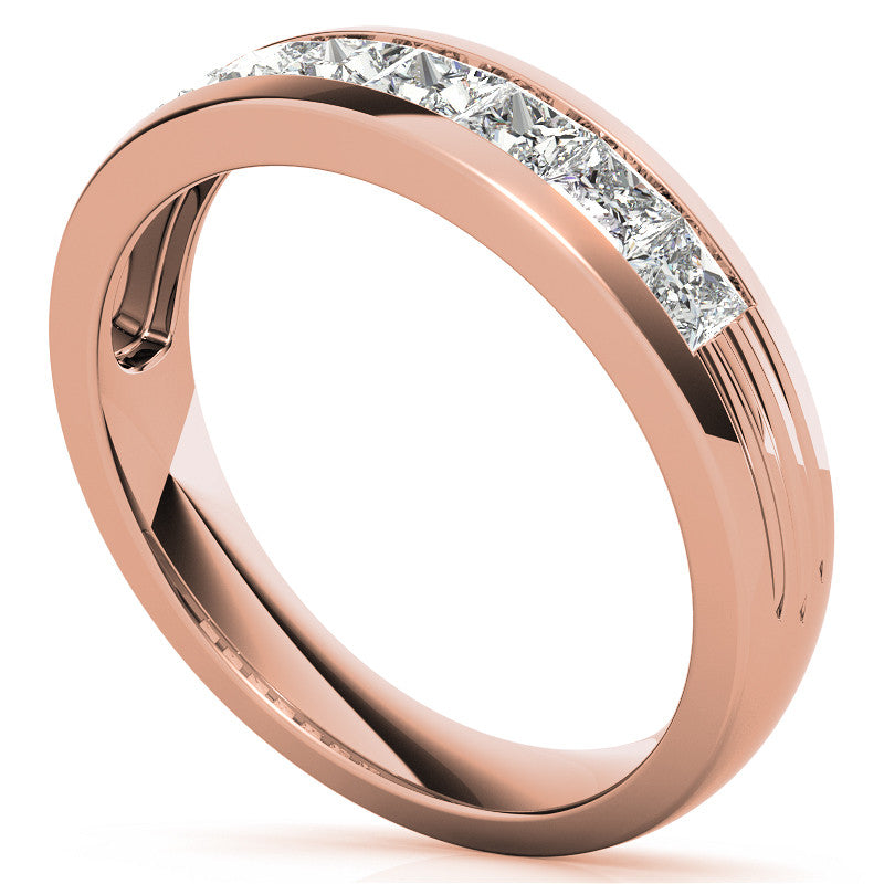 3mm Square Channel Mens Moissanite Ring