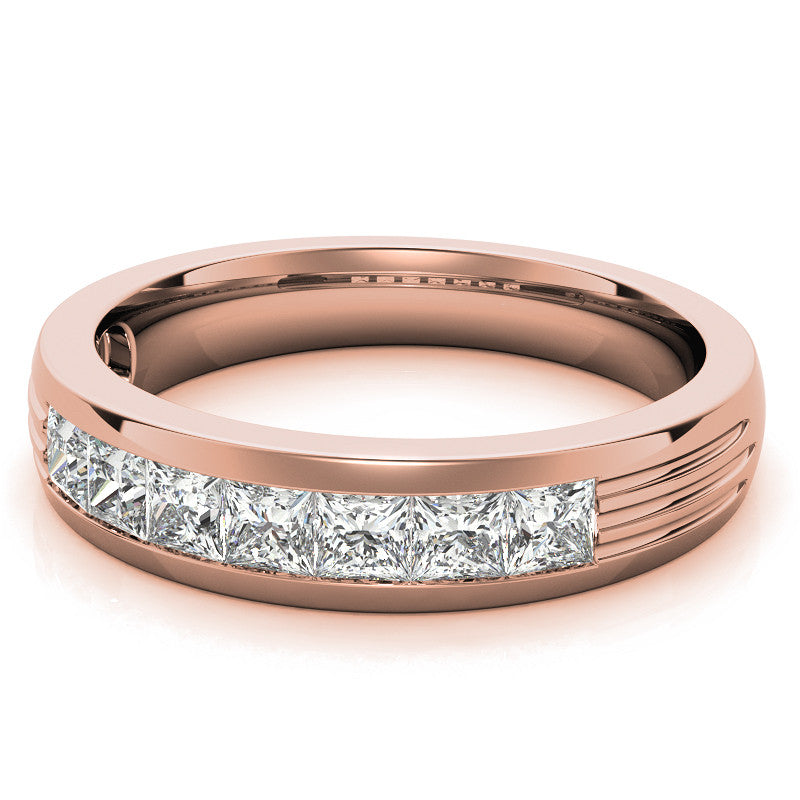 3mm Square Channel Mens Moissanite Ring