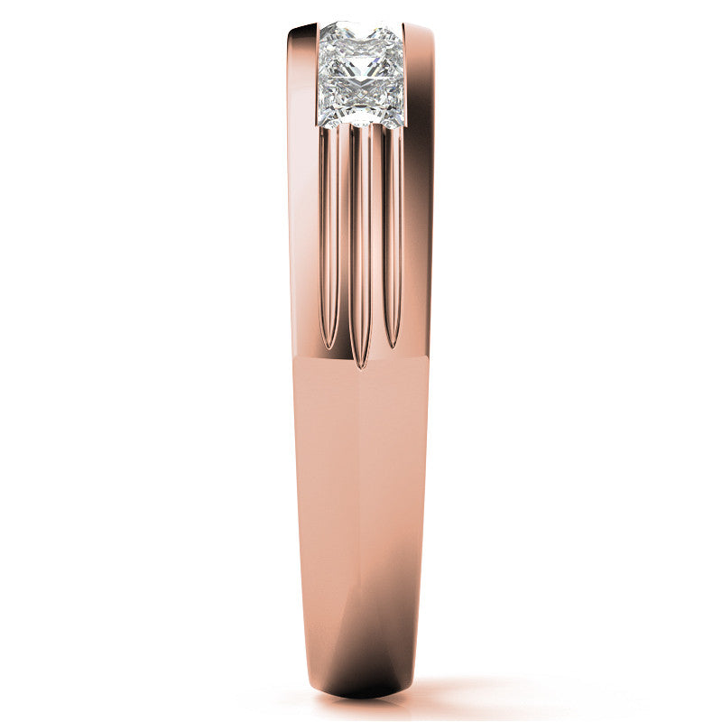 3mm Square Channel Mens Moissanite Ring