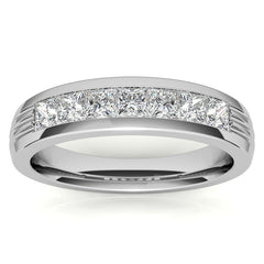 3mm Square Channel Mens Moissanite Ring
