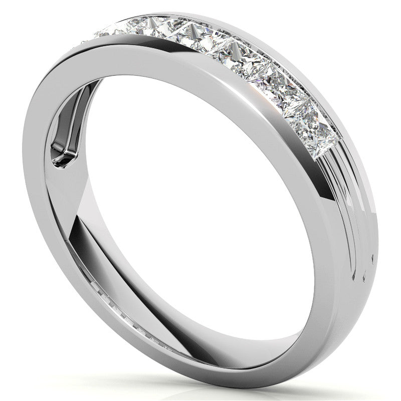 3mm Square Channel Mens Moissanite Ring