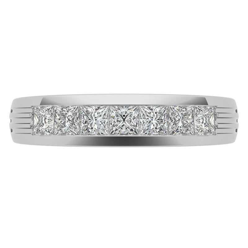 3mm Square Channel Mens Moissanite Ring