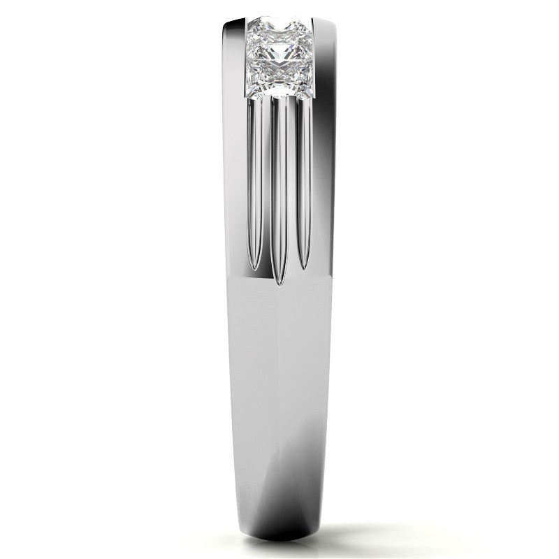 3mm Square Channel Mens Moissanite Ring