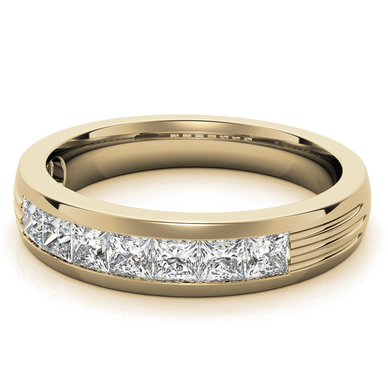 3mm Square Channel Mens Moissanite Ring