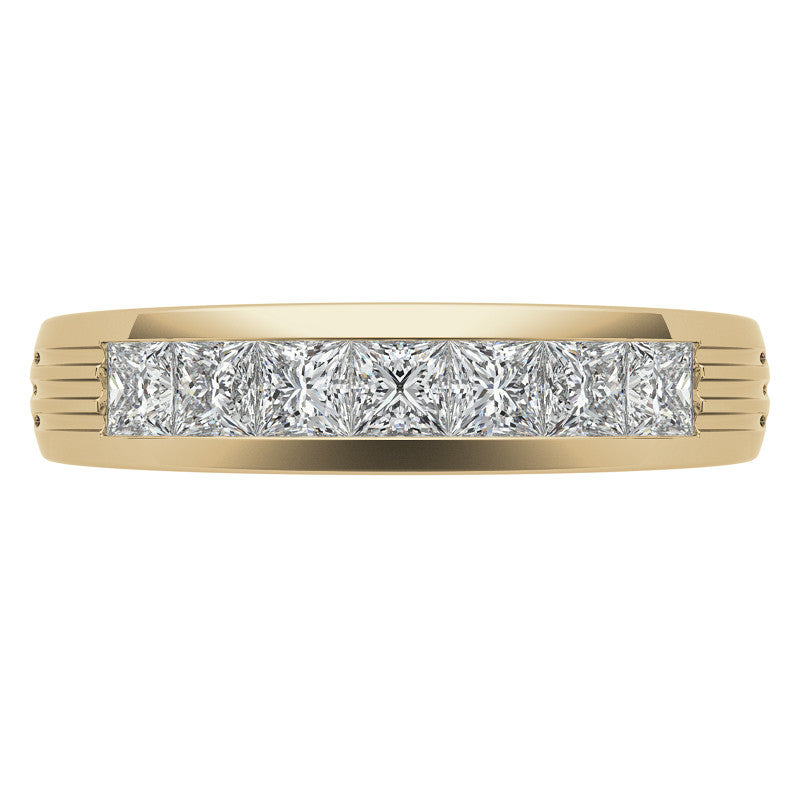 3mm Square Channel Mens Moissanite Ring