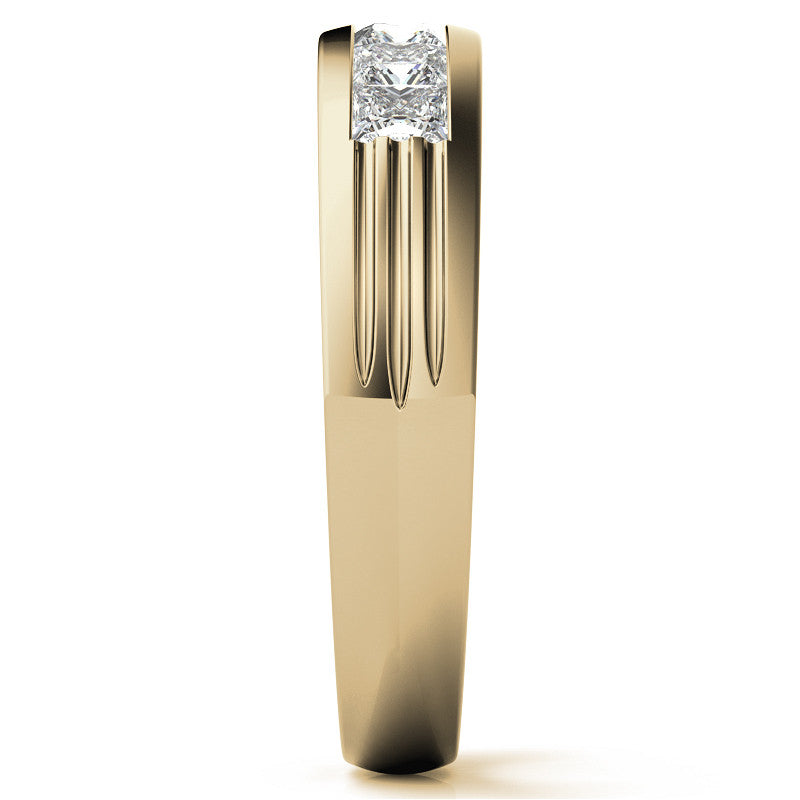 3mm Square Channel Mens Moissanite Ring