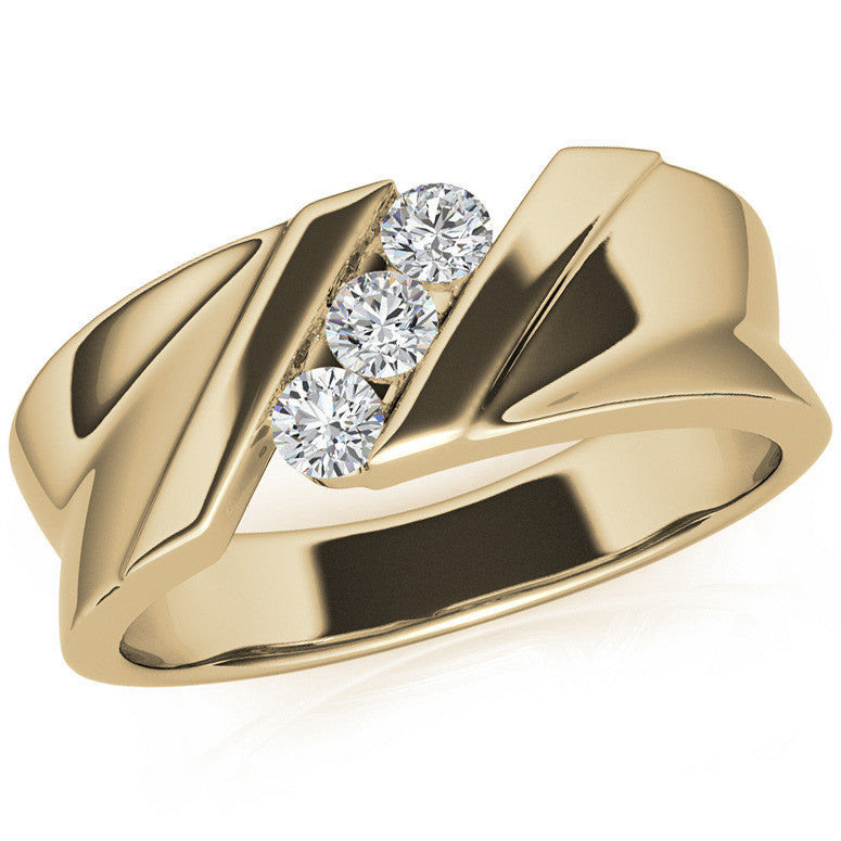 3mm Round Channel Mens Moissanite Ring