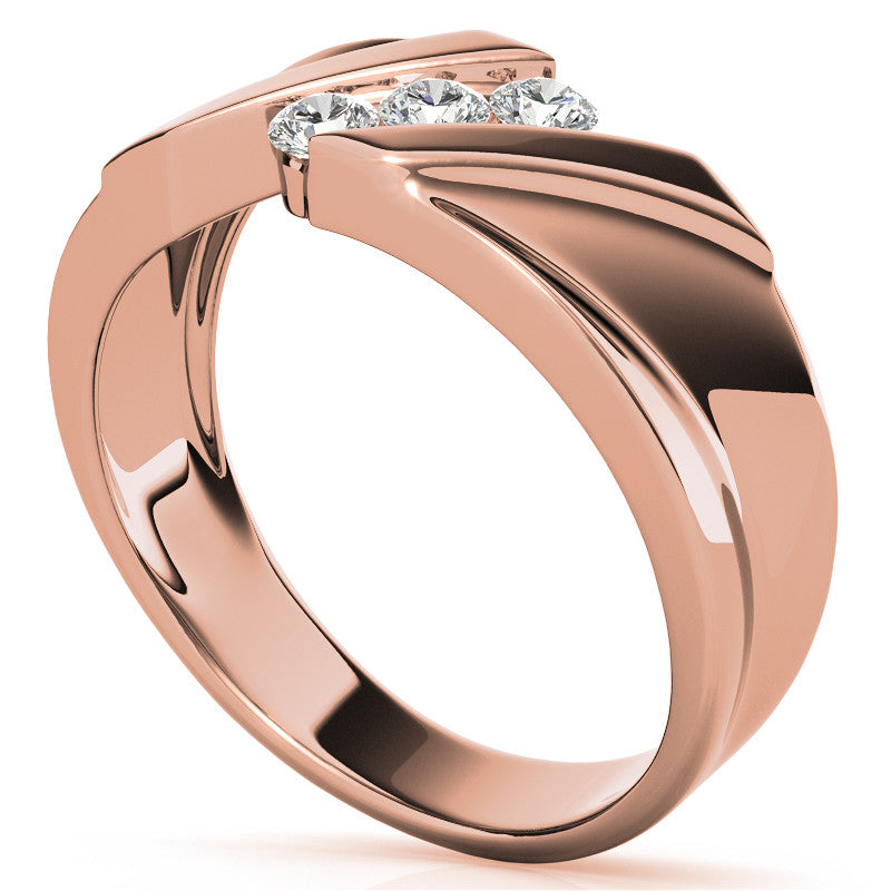 3mm Round Channel Mens Moissanite Ring