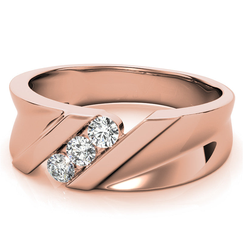 3mm Round Channel Mens Moissanite Ring