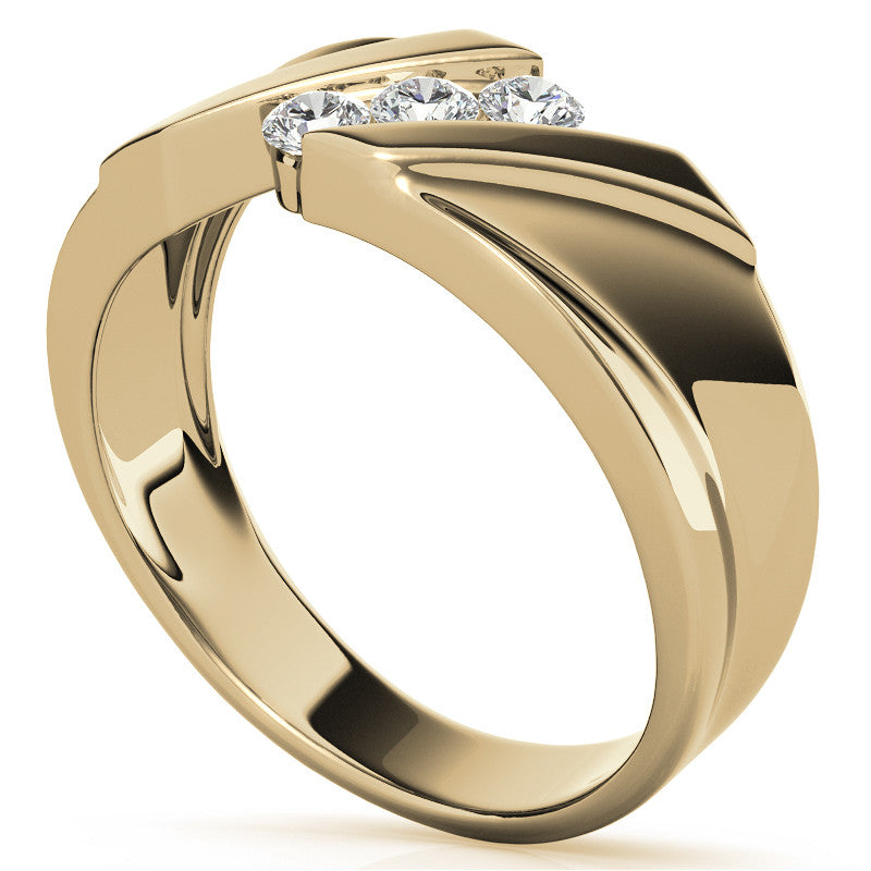 3mm Round Channel Mens Moissanite Ring
