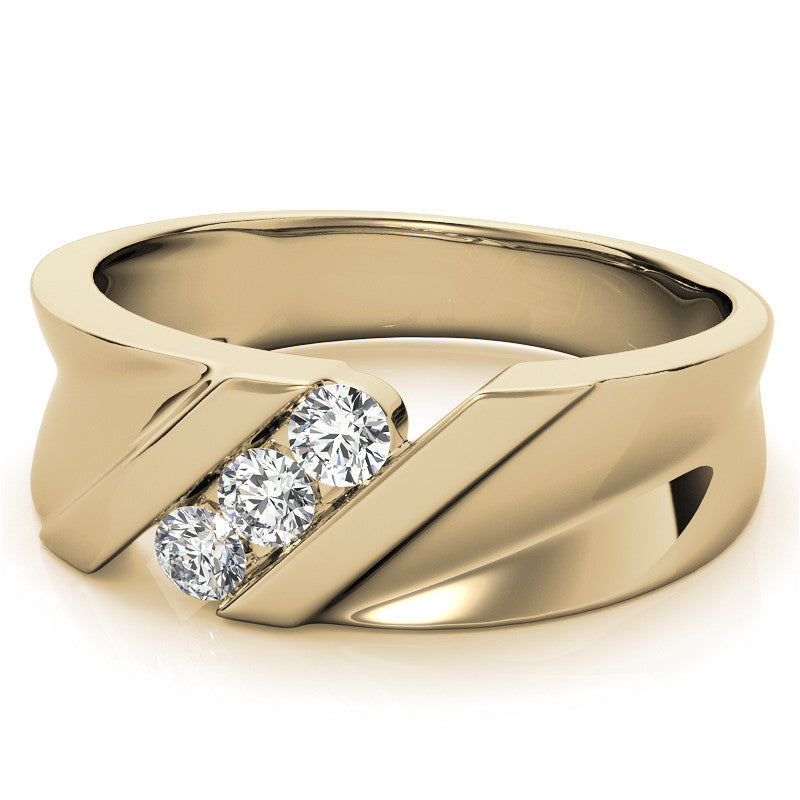 3mm Round Channel Mens Moissanite Ring