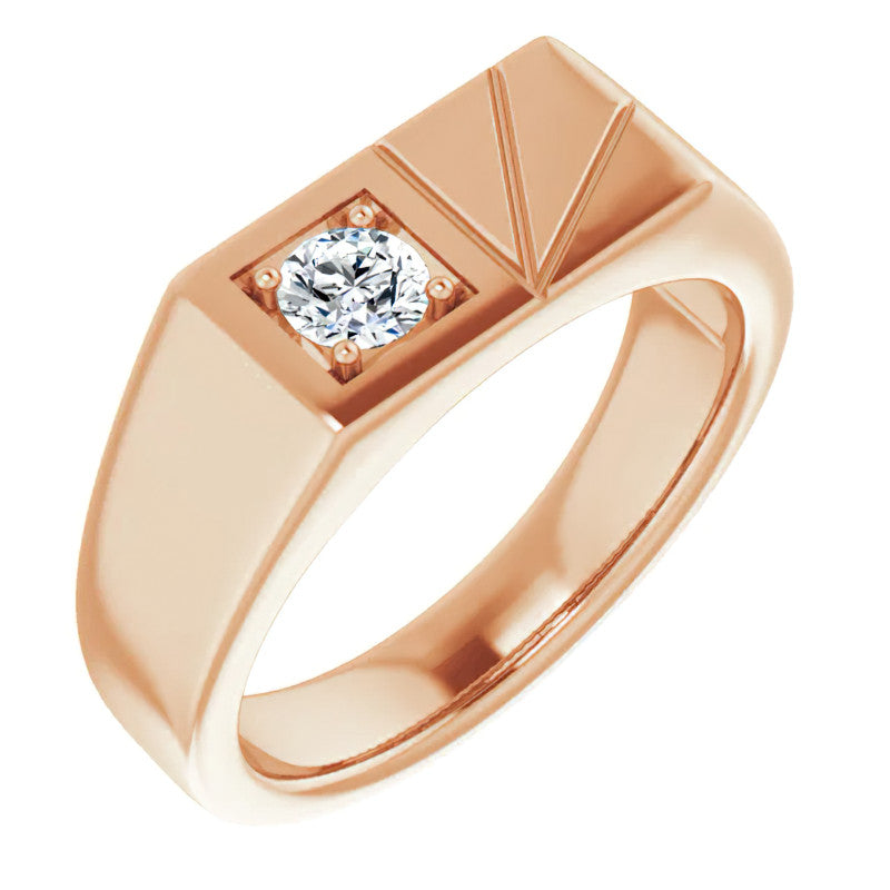 4.5mm/0.35ct Round Brilliant Moissanite Offset Mens Band