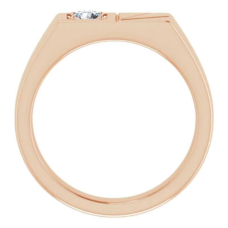 4.5mm/0.35ct Round Brilliant Moissanite Offset Mens Band