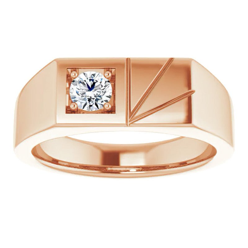 4.5mm/0.35ct Round Brilliant Moissanite Offset Mens Band