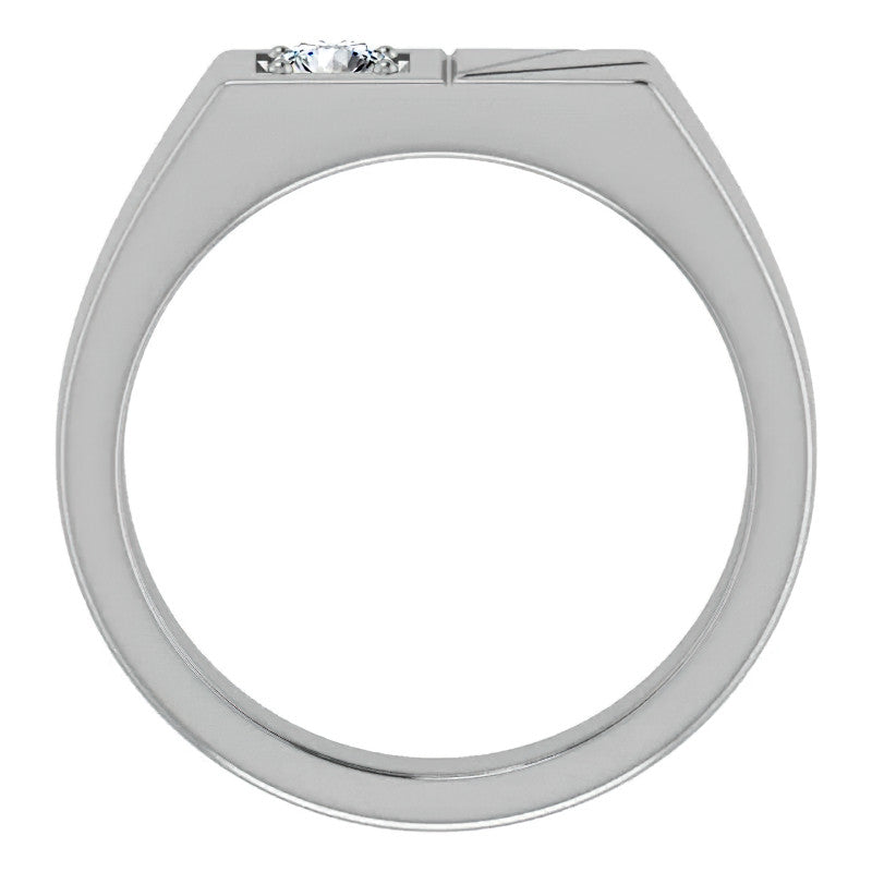 4.5mm/0.35ct Round Brilliant Moissanite Offset Mens Band