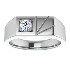 4.5mm/0.35ct Round Brilliant Moissanite Offset Mens Band