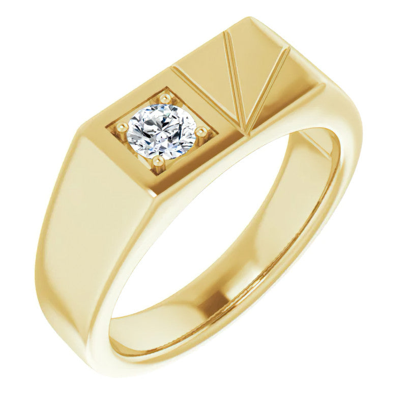 4.5mm/0.35ct Round Brilliant Moissanite Offset Mens Band
