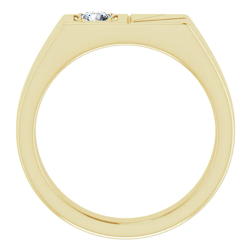 4.5mm/0.35ct Round Brilliant Moissanite Offset Mens Band