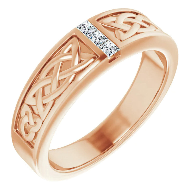 0.36ct Celtic Knot Moissanite Mens Ring